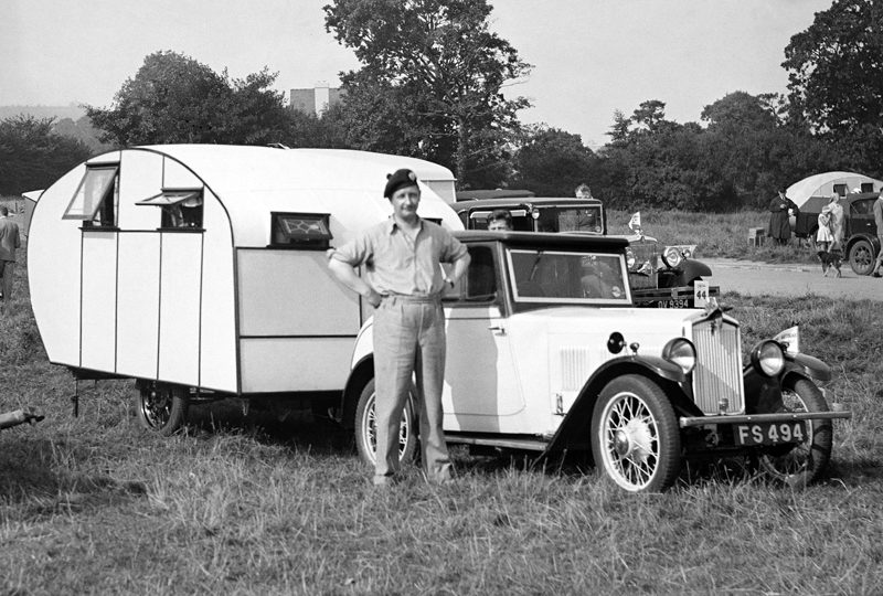 JANUARY 01: Autocar Caravan Rally, Minehead, Somerset during the Automotive 1932 on January 01, 1932. (Photo by LAT Images)